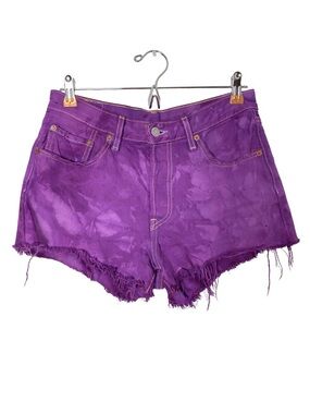 Levis Purple Jean Shorts Womens Size Small Waist 27 28 4 6 Cut Offs Tie Dye 90s